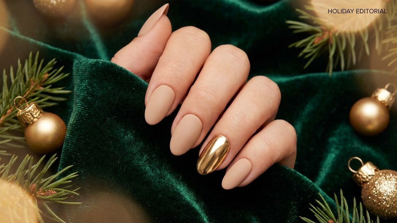 Shine Bright This Holiday Season: A Guide to Gold Christmas Nails
