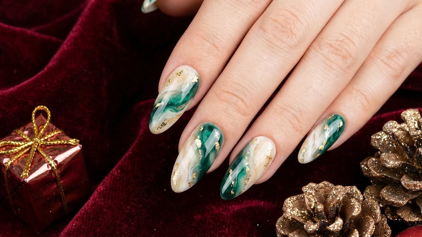 Elevate Your Holiday Look with Gold Christmas Nails