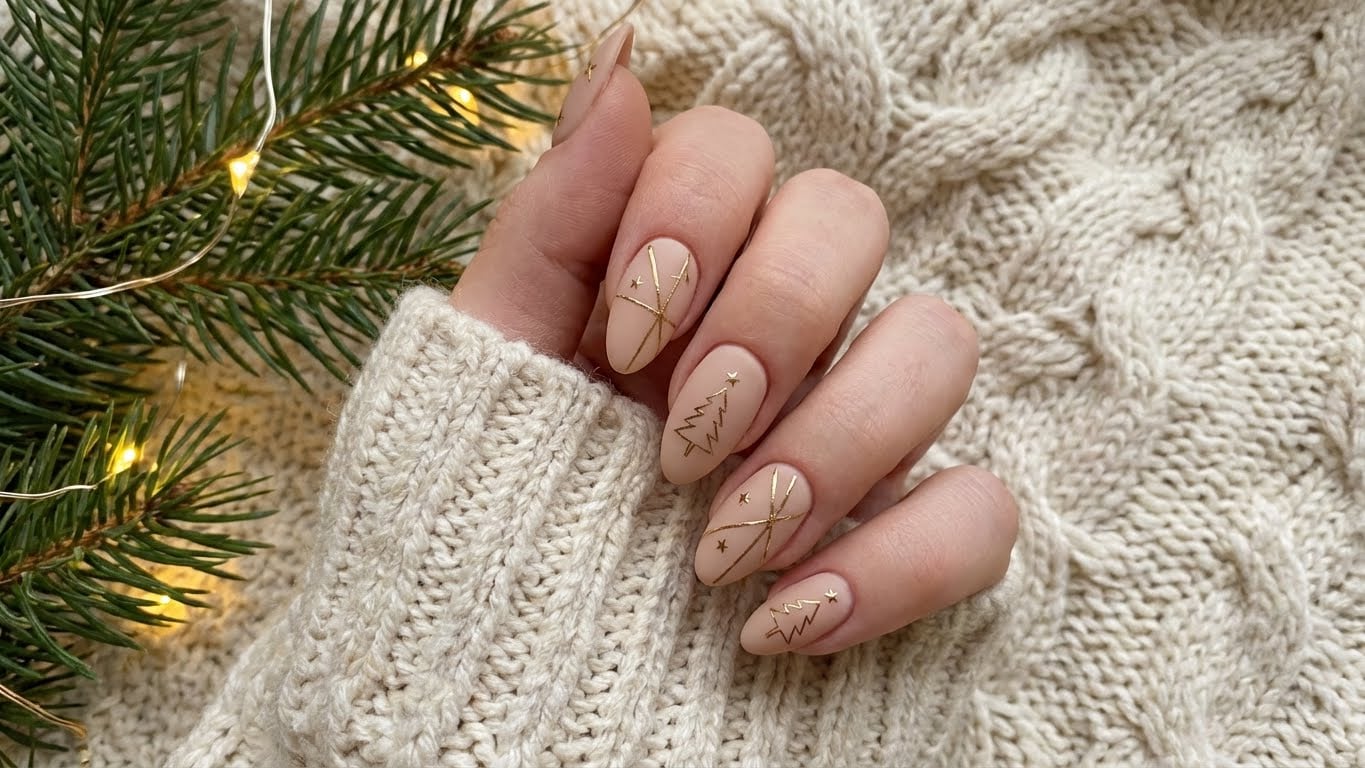 Dazzle This Holiday Season with Gold Christmas Nails