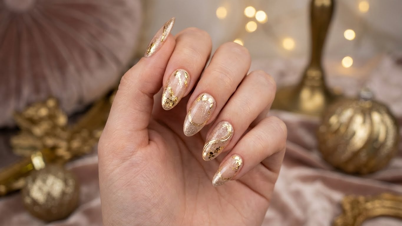 Shine Bright This Holiday Season: A Guide to Gold Christmas Nails