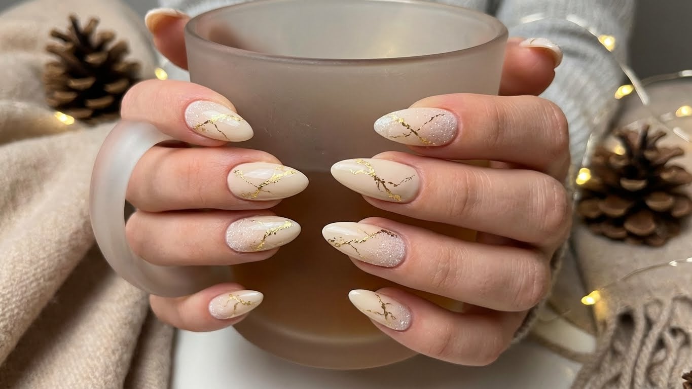 Shine Bright This Holiday Season: A Guide to Gold Christmas Nails